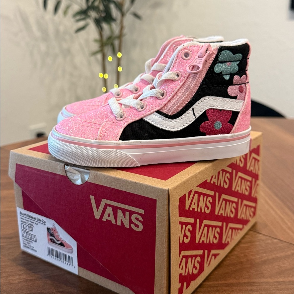 Vans Kids Sk8-Hi Glitter Flower Power sneakers
